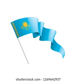 Kazakhstan flag, vector illustration on a white background
