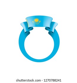 Kazakhstan flag, vector illustration on a white background