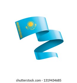 Kazakhstan flag, vector illustration on a white background