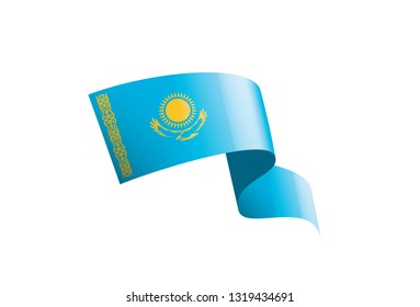 Kazakhstan flag, vector illustration on a white background