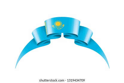 Kazakhstan flag, vector illustration on a white background