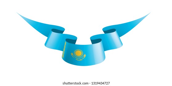 Kazakhstan flag, vector illustration on a white background