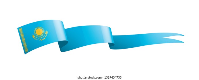 Kazakhstan flag, vector illustration on a white background
