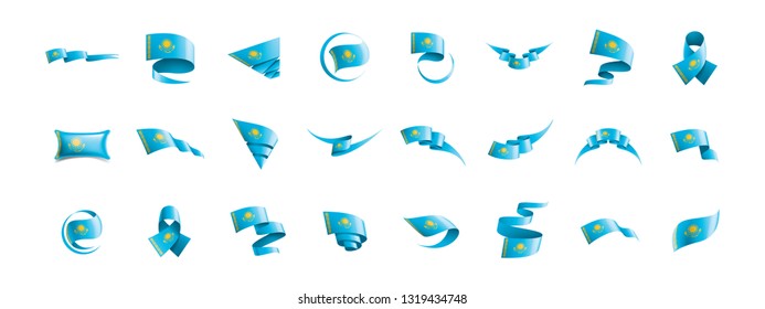 Kazakhstan flag, vector illustration on a white background