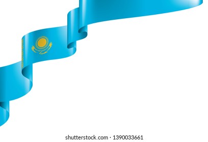 Kazakhstan flag, vector illustration on a white background