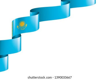 Kazakhstan flag, vector illustration on a white background