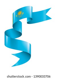Kazakhstan flag, vector illustration on a white background