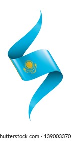 Kazakhstan flag, vector illustration on a white background