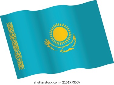 Kazakhstan flag vector on white background 