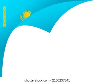Kazakhstan flag wave  isolated  on png or transparent background,Symbol Kazakhstan. vector illustration