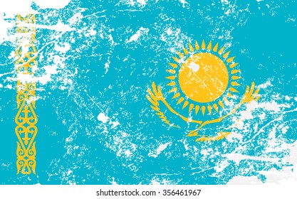 Kazakhstan Grunge Texture Flag. Grunge effect can be cleaned easily.