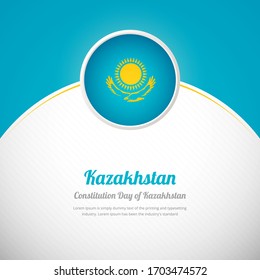 Kazakhstan happy constitution day with elegant colorful country flag background