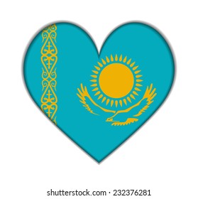 Kazakhstan heart flag vector illustration