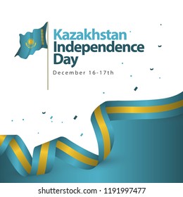 Kazakhstan Independence Day Vector Template Design Illustration