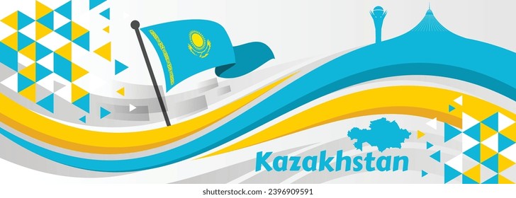 Kazakhstan Independence Day Vector Template Design Illustration

