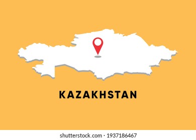
Kazakhstan Isometric map with location icon vector illustration design