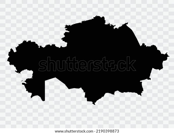 Kazakhstan Map black Color on Backgound png  not\
divided into cities