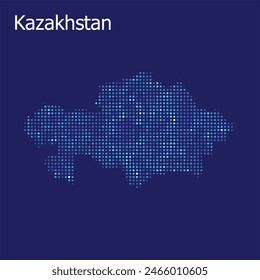 kazakhstan map with blue bg	