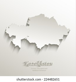 Kazakhstan map card paper 3D natural vector
