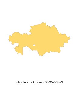 Kazakhstan map color line element. Border of the country. UI UX GUI design element. Editable stroke.