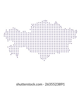 Kazakhstan map dotted pattern design purple circle