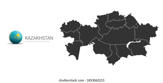 Icono de mapa y bandera de Kazajistán
Mapa de países de Asia Central.