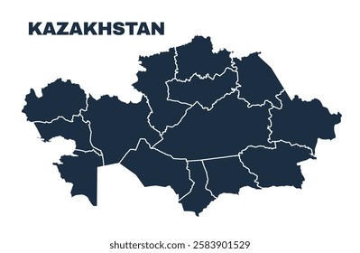 Kazakhstan map flat border outline vector