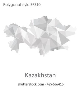 Kazakhstan map in geometric polygonal style.Vector illustration EPS10.