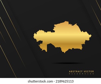 Kasachstan Karte von goldenem Farbverlauf-Stil Vektorgrafik.