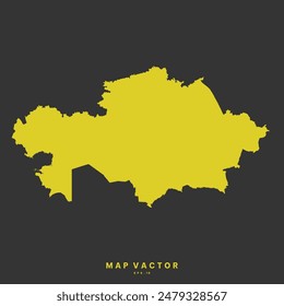 Kazakhstan map golden yellow color High Detailed on gray background. Abstract design vector illustration eps 10