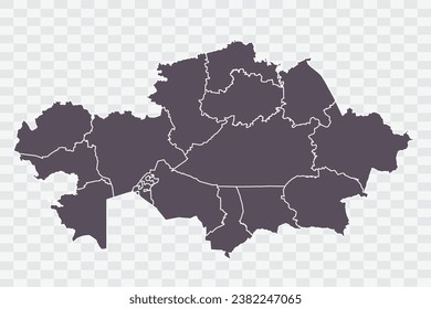 Kazajistán Mapa de color gráfico en archivos de calidad de fondo blanco Png