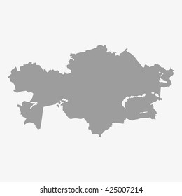 Kazakhstan  map in gray on a white background