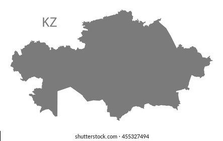 Kazakhstan Map grey