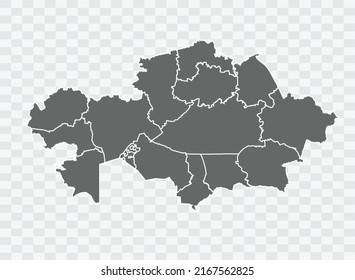 Kazakhstan Map grey Color on Background png