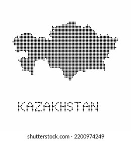 Kazakhstan map with grunge texture in dot style. Abstract vector illustration of a country map with halftone effect for infographic. 