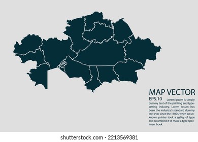 Kazakhstan map High Detailed on white background. Abstract design vector illustration eps 10