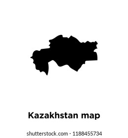 Kazakhstan map icon vector isolated on white background, logo concept of Kazakhstan map sign on transparent background, filled black symbol