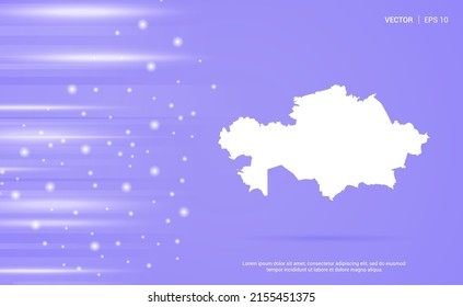 Karte Kasachstans einzeln auf violettem Hintergrund. Vektorgrafik.
