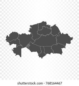 Kazakhstan map isolated on transparent background