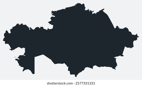 Kazakhstan map. Just a simple border map. Shape of the country. Flat blank Kazakhstan outline. Vector boundary illustration.