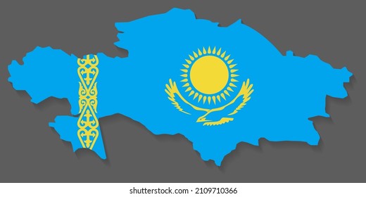 Kazakhstan map on gray background