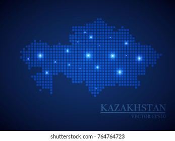 Kazakhstan map page symbol for your web site design Kazakhstan map logo, app, UI. Wire frame 3D mesh polygonal network line, design sphere, dot and structure.