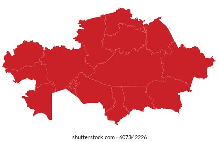 Kazakhstan map red color