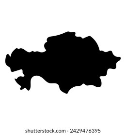 Kazakhstan map silhouette icon. Vector.