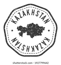 Kazakhstan Map Stamp Retro Postmark. Silhouette Postal Passport. Seal Round Vector Icon. Badge Vintage Postage Design.