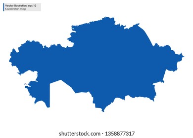 kazakhstan map vector flat illustration on white background