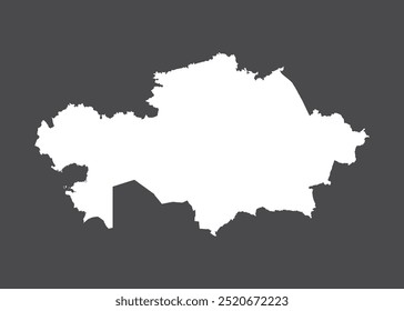Kazachstan kaart vector, witte kleur, Geen geïsoleerd op donkere achtergrond
