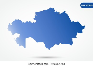 Kazakhstan Map - World Map International vector template with Blue gradient color isolated on white background for design, education, website, infographic - Vector illustration eps 10