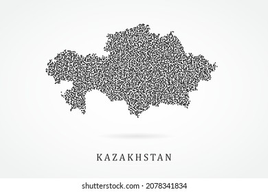 Kazakhstan Map - World map vector template with Black grid on white background  for education, infographic, design, website, banner - Vector illustration eps 10