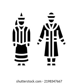 kazakhstan national clothes glyph icon vector. kazakhstan national clothes sign. isolated symbol illustration